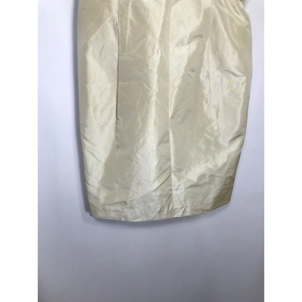 J Crew Iris Silk Taffeta Strapless Pleated Cocktail Dress Sz 6 Golden